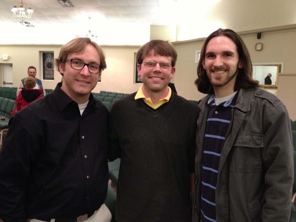 Bobby Hall, Sam Green, and Sean Thrower at the benefit concert - close friends and fellow guitar buddies of Ryan's